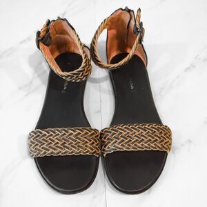 Via Spiga Wenda Braided Leather Flat Sandals Shoes, 9M